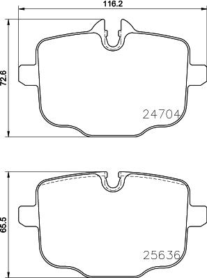 HELLA PAGID 8DB 355 024-921 - Тормозные колодки, дисковые, комплект avtokuzovplus.com.ua