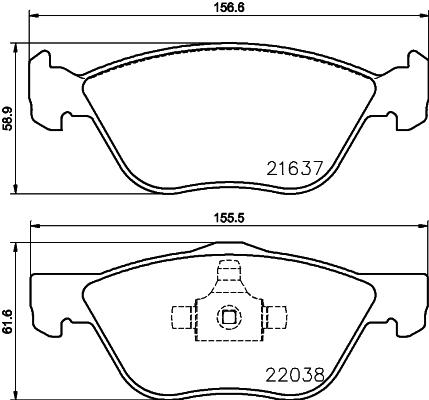 HELLA PAGID 8DB 355 024-931 - Гальмівні колодки, дискові гальма autocars.com.ua