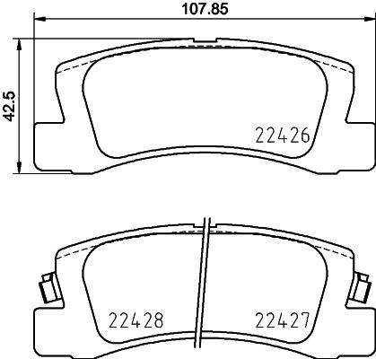 HELLA PAGID 8DB 355 025-091 - Гальмівні колодки, дискові гальма autocars.com.ua