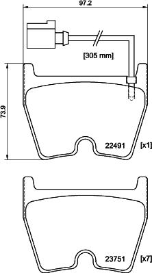 HELLA PAGID 8DB 355 025-171 - Гальмівні колодки, дискові гальма autocars.com.ua