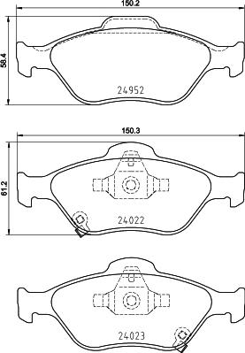 HELLA PAGID 8DB 355 025-321 - Гальмівні колодки, дискові гальма autocars.com.ua