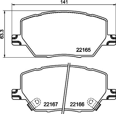 HELLA PAGID 8DB 355 025-901 - Гальмівні колодки, дискові гальма autocars.com.ua