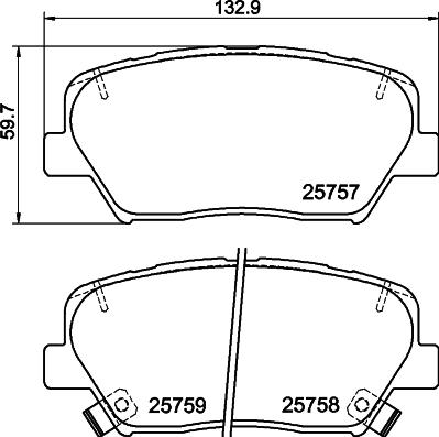 HELLA PAGID 8DB 355 025-911 - Гальмівні колодки, дискові гальма autocars.com.ua