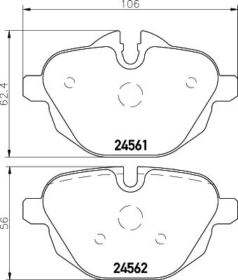 HELLA PAGID 8DB 355 026-241 - Гальмівні колодки, дискові гальма autocars.com.ua