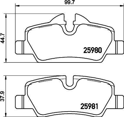 HELLA PAGID 8DB 355 026-681 - Гальмівні колодки, дискові гальма autocars.com.ua