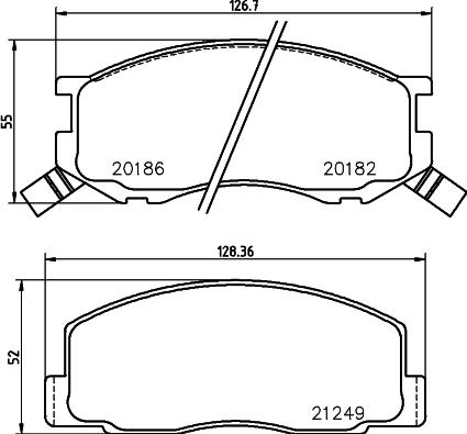 HELLA PAGID 8DB 355 026-761 - Гальмівні колодки, дискові гальма autocars.com.ua