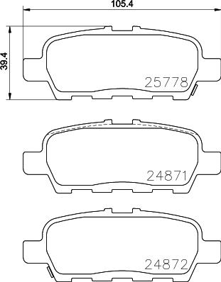 HELLA PAGID 8DB 355 028-021 - Гальмівні колодки, дискові гальма autocars.com.ua