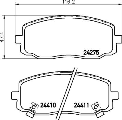 HELLA PAGID 8DB 355 028-351 - Гальмівні колодки, дискові гальма autocars.com.ua