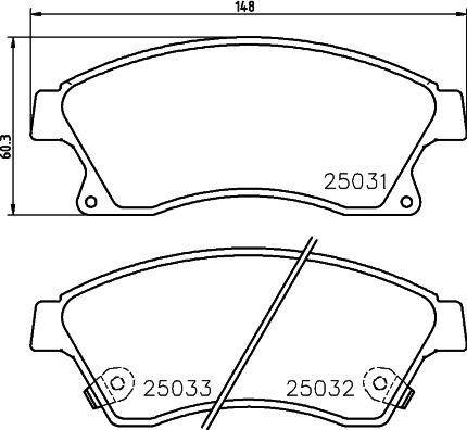 HELLA PAGID 8DB 355 028-811 - Тормозные колодки, дисковые, комплект avtokuzovplus.com.ua