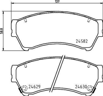 HELLA PAGID 8DB 355 030-651 - Тормозные колодки, дисковые, комплект avtokuzovplus.com.ua