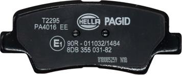 HELLA PAGID 8DB 355 031-821 - Тормозные колодки, дисковые, комплект autodnr.net