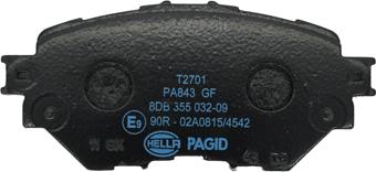 HELLA PAGID 8DB 355 032-091 - Тормозные колодки, дисковые, комплект avtokuzovplus.com.ua