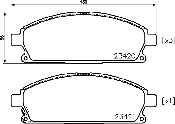 HELLA PAGID 8DB 355 036-661 - Гальмівні колодки, дискові гальма autocars.com.ua