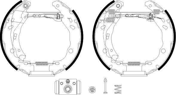 HELLA PAGID 8DB 355 038-121 - Комплект гальм, барабанний механізм autocars.com.ua