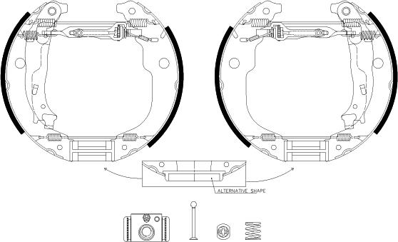 HELLA PAGID 8DB 355 038-131 - Комплект тормозных колодок, барабанные avtokuzovplus.com.ua