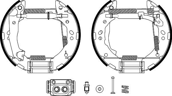 HELLA PAGID 8DB 355 038-171 - Комплект тормозных колодок, барабанные avtokuzovplus.com.ua