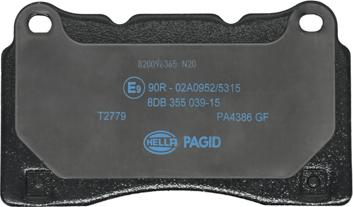 HELLA PAGID 8DB 355 039-151 - Гальмівні колодки, дискові гальма autocars.com.ua