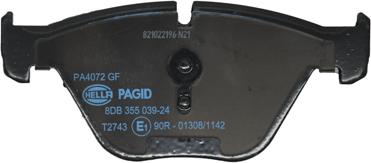 HELLA PAGID 8DB 355 039-241 - Гальмівні колодки, дискові гальма autocars.com.ua