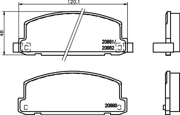 HELLA PAGID 8DB 355 039-581 - Гальмівні колодки, дискові гальма autocars.com.ua