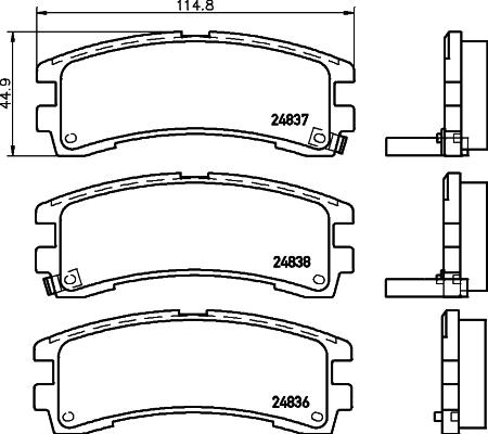 HELLA PAGID 8DB 355 039-641 - Тормозные колодки, дисковые, комплект autodnr.net