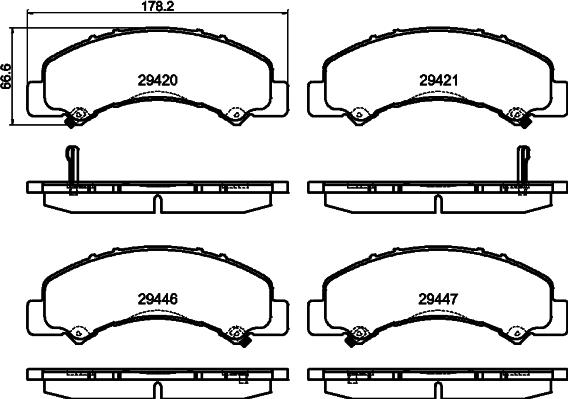 HELLA PAGID 8DB 355 040-791 - Гальмівні колодки, дискові гальма autocars.com.ua