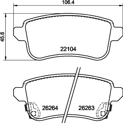 HELLA PAGID 8DB 355 040-811 - Гальмівні колодки, дискові гальма autocars.com.ua