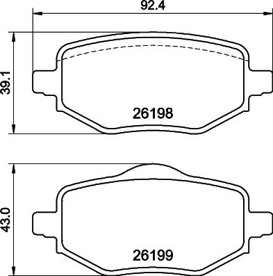 HELLA PAGID 8DB 355 040-971 - Тормозные колодки, дисковые, комплект autodnr.net