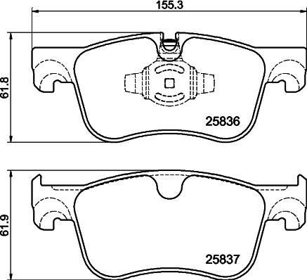 HELLA PAGID 8DB 355 041-091 - Гальмівні колодки, дискові гальма autocars.com.ua