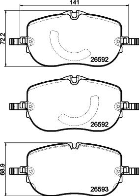 HELLA PAGID 8DB 355 044-261 - Тормозные колодки, дисковые, комплект autodnr.net