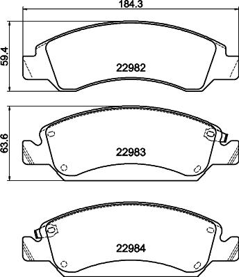 HELLA PAGID 8DB 355 044-881 - Гальмівні колодки, дискові гальма autocars.com.ua