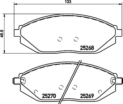 HELLA PAGID 8DB 355 045-181 - Гальмівні колодки, дискові гальма autocars.com.ua