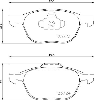 HELLA PAGID 8DB 355 045-421 - Тормозные колодки, дисковые, комплект avtokuzovplus.com.ua