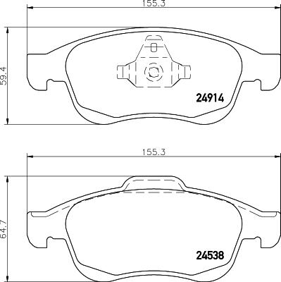 HELLA PAGID 8DB 355 045-491 - Гальмівні колодки, дискові гальма autocars.com.ua