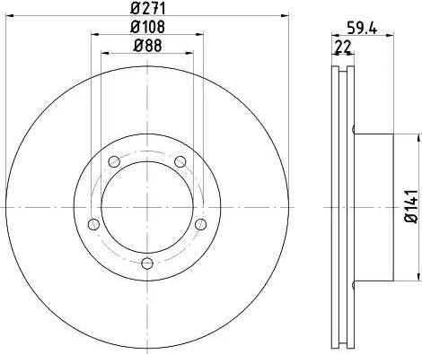 HELLA PAGID 8DD 355 100-001 - Гальмівний диск autocars.com.ua