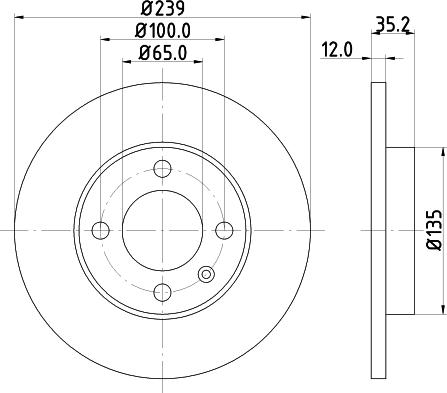 HELLA PAGID 8DD 355 123-831 - Гальмівний диск autocars.com.ua