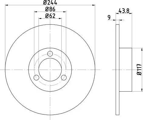 HELLA PAGID 8DD 355 100-481 - Гальмівний диск autocars.com.ua