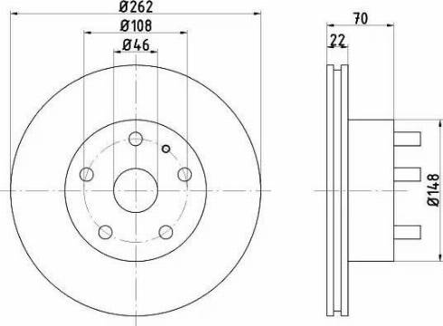 HELLA PAGID 8DD 355 100-881 - Гальмівний диск autocars.com.ua