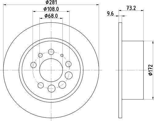 HELLA PAGID 8DD 355 100-891 - Гальмівний диск autocars.com.ua