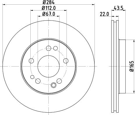 HELLA PAGID 8DD 355 100-941 - Гальмівний диск autocars.com.ua