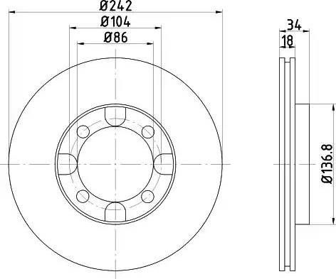 HELLA PAGID 8DD 355 101-151 - Тормозной диск avtokuzovplus.com.ua