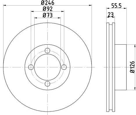 HELLA PAGID 8DD355101201 - Гальмівний диск autocars.com.ua