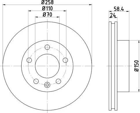 HELLA PAGID 8DD 355 101-421 - Гальмівний диск autocars.com.ua