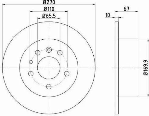 HELLA PAGID 8DD 355 101-431 - Гальмівний диск autocars.com.ua