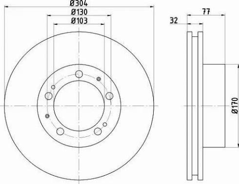 HELLA PAGID 8DD 355 101-541 - Гальмівний диск autocars.com.ua