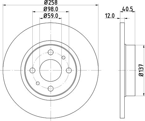 HELLA PAGID 8DD 355 101-621 - Гальмівний диск autocars.com.ua