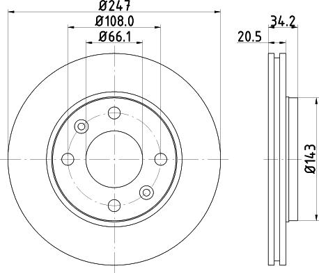 HELLA PAGID 8DD 355 101-801 - Тормозной диск avtokuzovplus.com.ua