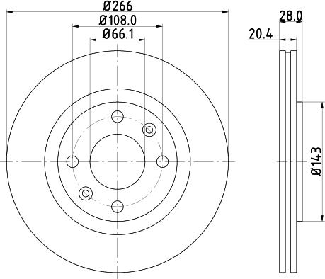 HELLA PAGID 8DD 355 102-051 - Тормозной диск avtokuzovplus.com.ua