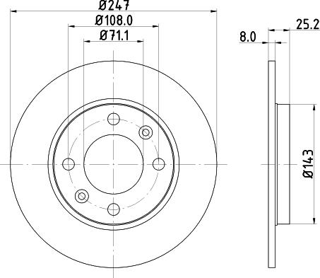 HELLA PAGID 8DD 355 124-371 - Гальмівний диск autocars.com.ua