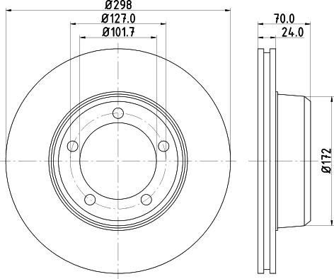 HELLA PAGID 8DD 355 122-332 - Гальмівний диск autocars.com.ua