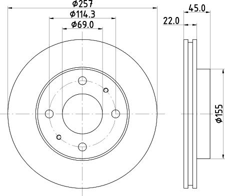 HELLA PAGID 8DD 355 103-291 - Гальмівний диск autocars.com.ua